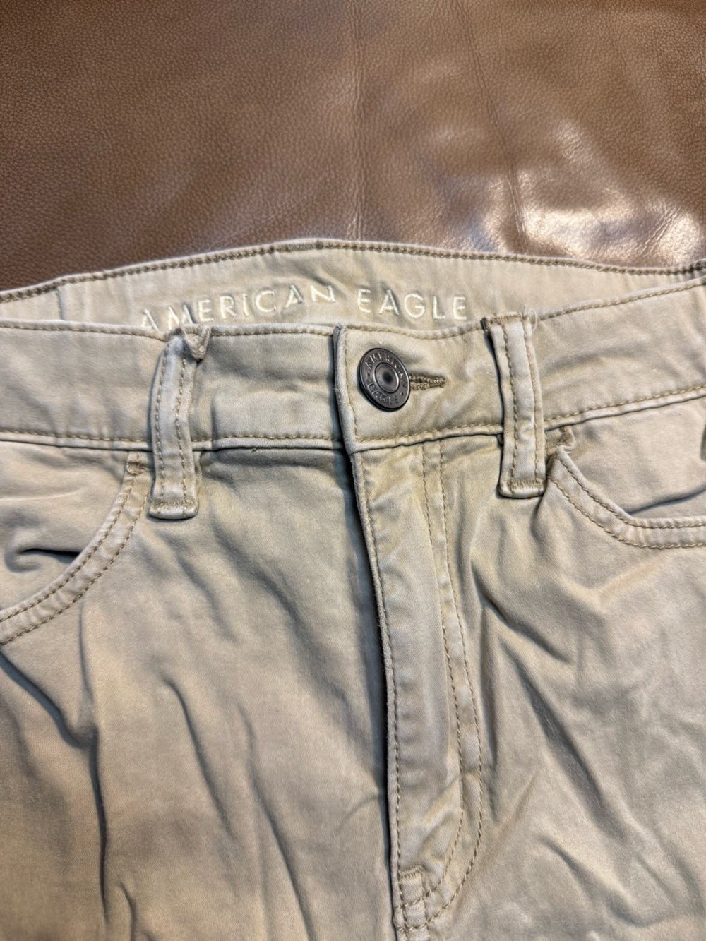 American Eagle Outfitters Skinny Jeans in Light Khaki